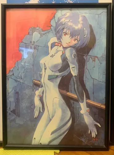Quadro anime japonês - moldura + acabamento em vidro