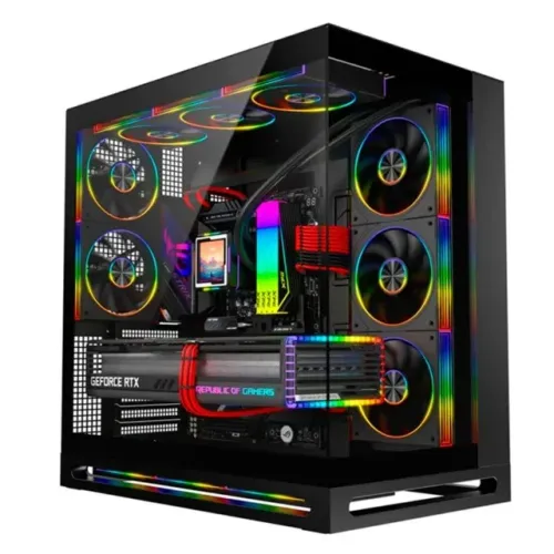 Gabinete Gamer Liketec Cygnus Dark, ATX, Mid Tower, Vidro Temperado, Preto 