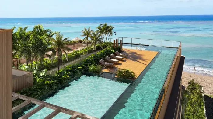 MARAGOGI PÉ NA AREIA - Flat 33 m² com 1 quarto frente mar com lazer completo