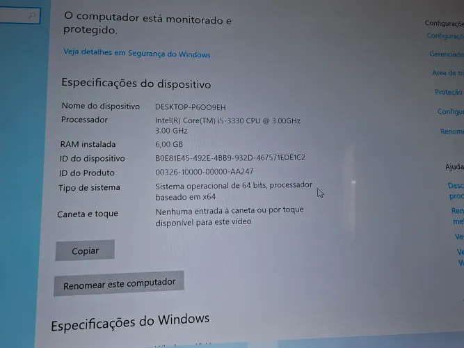 Computador Intel Core i5 6GB RAM + HD 480GB