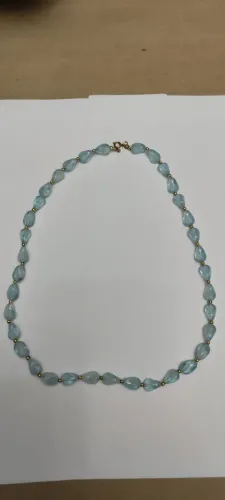 Colar Feminino Azul Claro Vintage Delicado