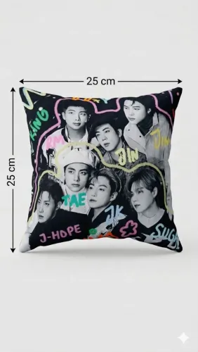 Almofadas BTS tamanhos 20x30 ou 25x25.