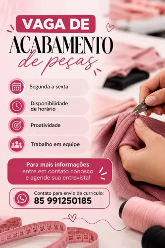 Vaga pra acabamento de peças 