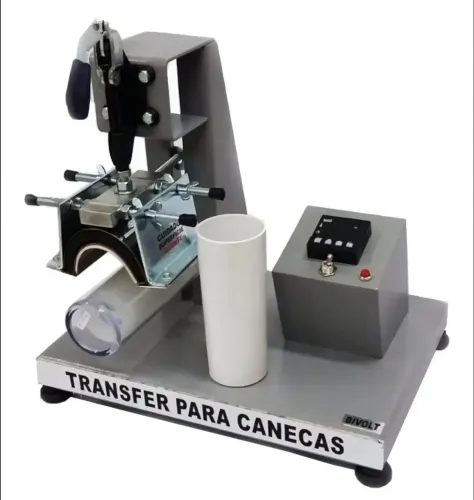Prensa Transfer para canecas acrílico, canetas e alumínio