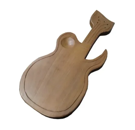 Tábua De Corta Rustica De Carne Churrasco Madeira Maciça Guitarra