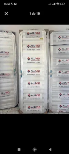 Porta alumínio banheiro branca Aluvid