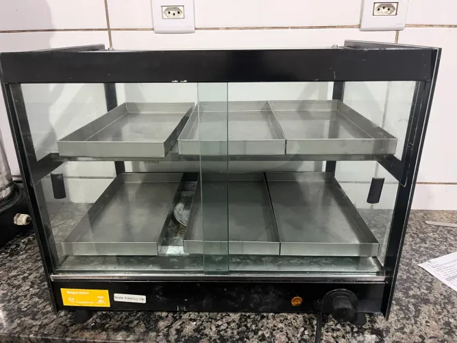 Estufa de vitrine aquecida ideal para salgados 