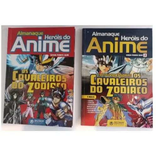 2 Livros Almanaque Heróis Anime Cavaleiros Zodíaco Discovery (Usado)