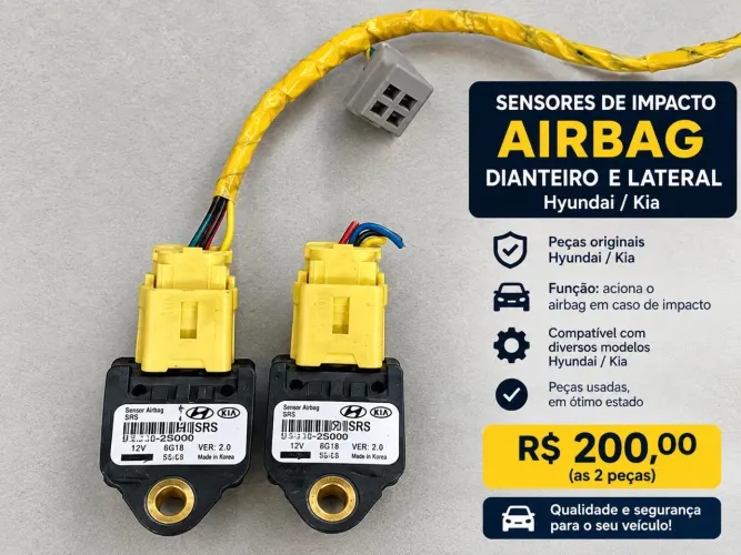 Sensores de Impacto Airbag Hyundai/Kia - Dianteiro e Lateral