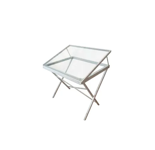 Mesa Técnica Reclinável para Desenho e Arquitetura - Alumínio e Vidro (1m x 80cm)