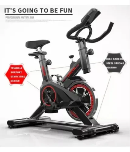 Bicicleta Spinning Para Exercícios Preto Vermelho