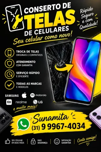 Conserto de telas quebradas