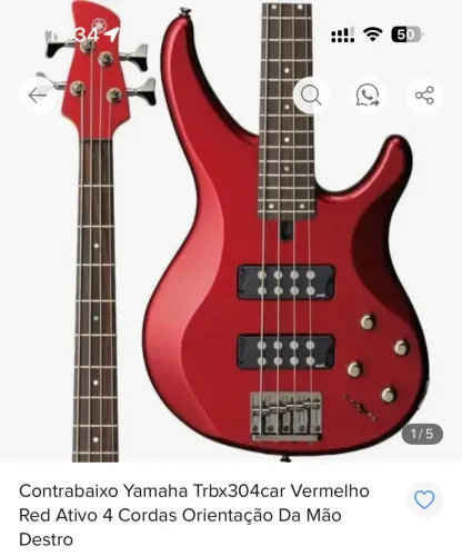 Contra baixo sem marcas de uso, usado apenas 3 vezes