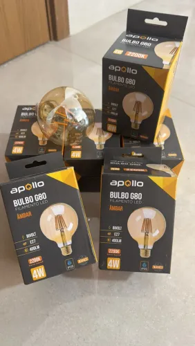 6 lâmpadas de filamento led na cor âmbar R$: 20,00 reais cada