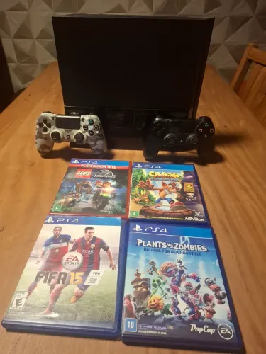 PS4 2 CONTROLES E JOGOS