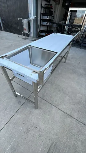 Bancada Inox 190x70x85 C/ Cuba (Anselmo)
