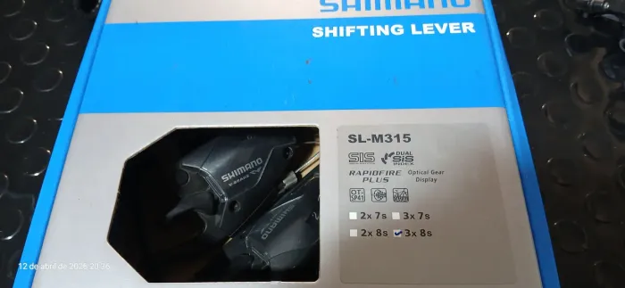Trocador rapid fire Shimano com manete 3x8 + peças 