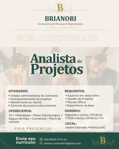 Vaga Analista de Projetos