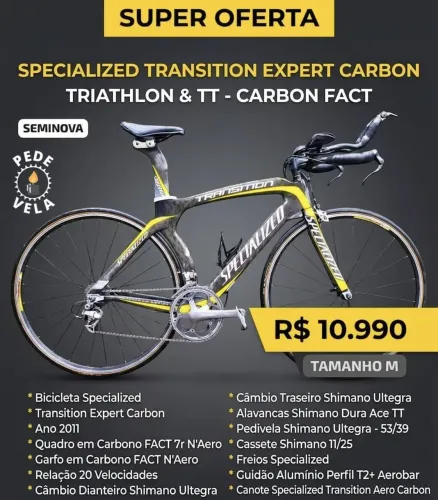 BICICLETA SPECIALIZED TRANSITION EXPERT TRIATHLON & TT