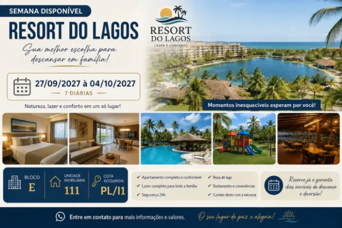 LOCAÇÃO DE SEMANA - RESORT DO LAGO | CALDAS NOVAS