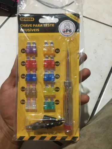 Kit Fusível Automotivo Carro 10 Fusíveis Jacaré Chave Teste 30v - Entrega Grátis