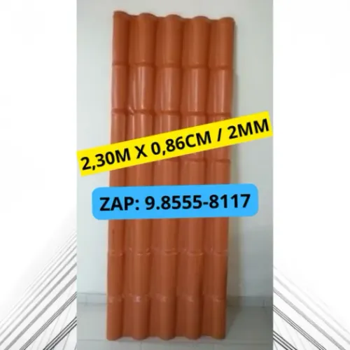 Telha PVC Colonial Cerâmica ( 2,30m x 0,86cm / 2mm)