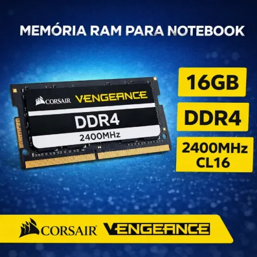 Memória RAM 16GB DDR4 Notebook Corsair Vengeance 2400MHz | Semi-nova