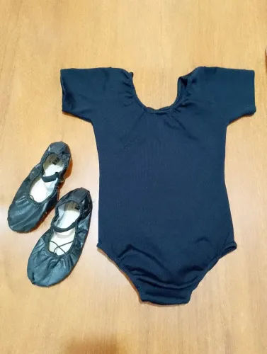 Collant ballet preto + sapatilha em courino menina