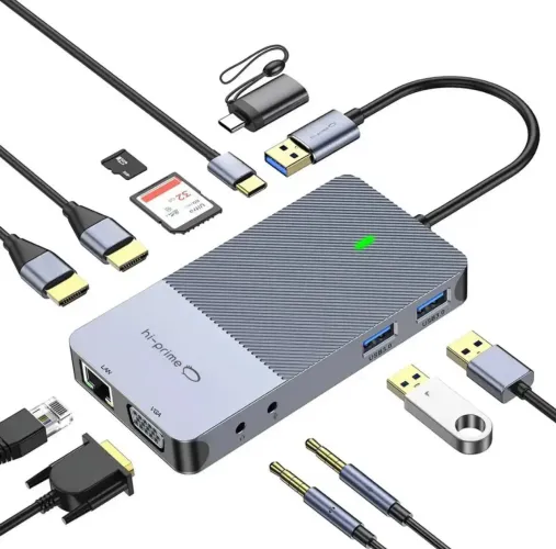 Hub DockStation Displaylink c/ Saída 4K HDMI USB-C E USB-A. Dupla tela pra Mac m1