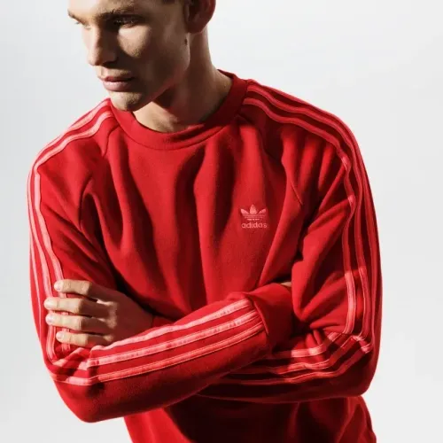 Moletom Adidas Originals 3-Stripes Crewneck Vermelho - Tamanho M