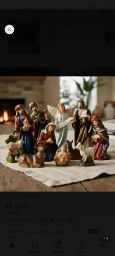 Mini presépio de natal resina 11 imagens