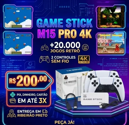 Game Stick M15 Pro 4K - Diversão Sem Limites!