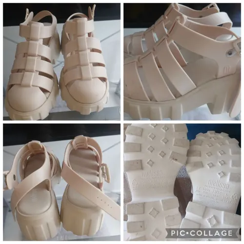 Sandália Gladiadora Tratorada Nude 33/34 - Pouco Usada