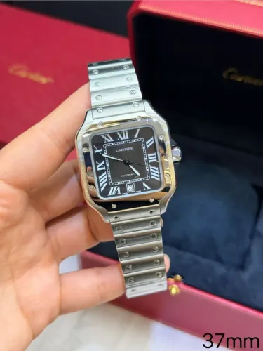 Relógio Cartier Santos automático com pulseira de troca rápida