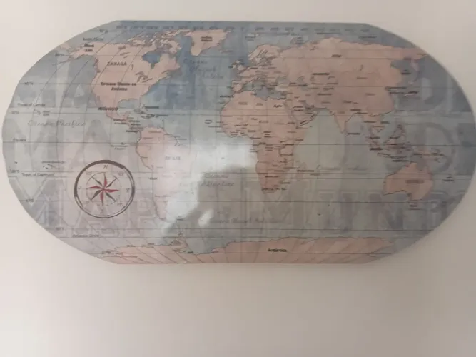Quadro mapa mundi imã