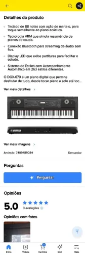 Teclado Yamaha DGX -670