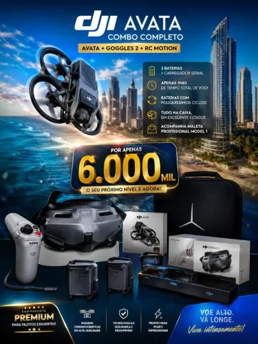 DRONE DJI AVATA + GOGGLES 2 + RC MOTION + MALETA PROFISSIONAL (Tudo na caixa) 
