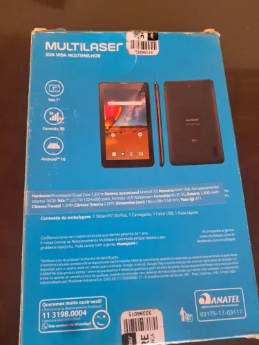 Vendo tablet multilaser m7 3g top todo original, nao entrego