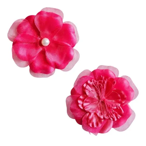 Aplique Flor De Tecido Para Artesanato - 2 Unidades