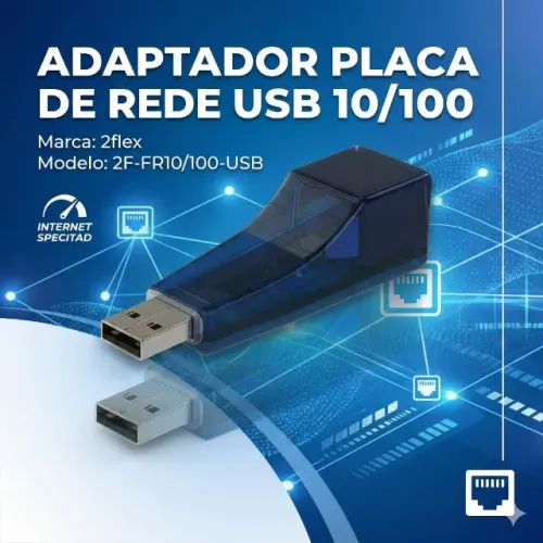 Adaptador Placa De Rede Usb 10/100 - 2flex