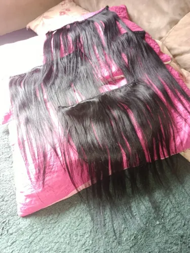 Vendo cabelo humano preto 50 centímetros 