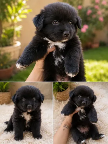 Filhote de lulu da Pomerânia misturado.