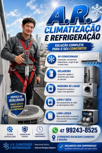 Ar condicionado, geladeira e máquina de lavar - instalação e manutenção 