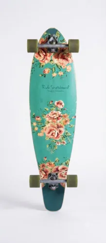 Skate Longboard Ride Skateboard - Estampa Floral - Estado de Novo!