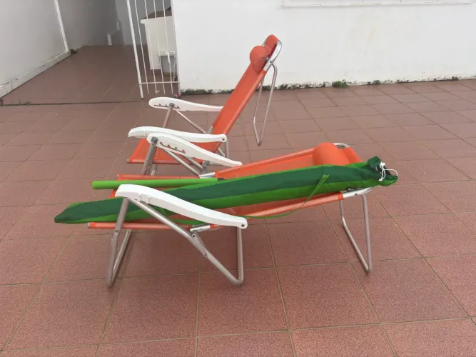 Kit 2 Cadeiras de Praia Tramontina + Carrinho MOR
