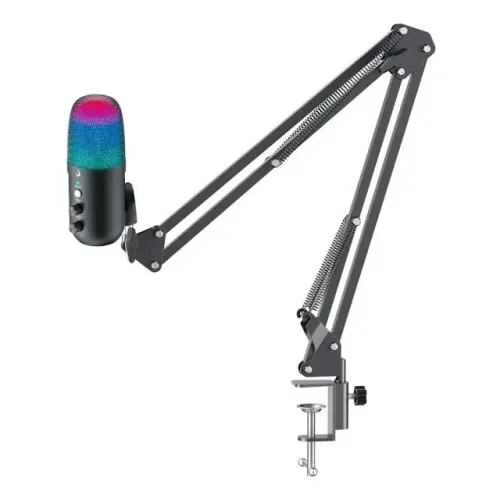 Microfone Gamer Rise Mode Elite 04 RGB, com Suporte de Mesa