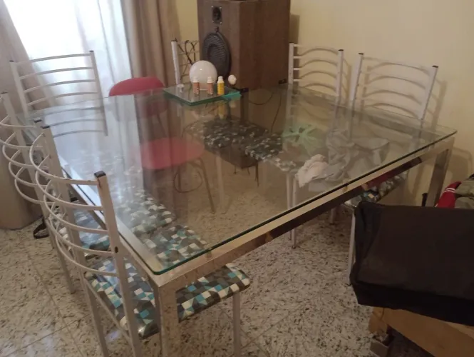 Mesa grande de vidro