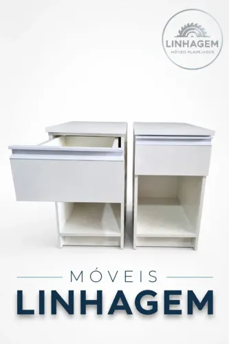 Criado-mudo moderno em MDF branco  Novo  Direto da marcenaria!