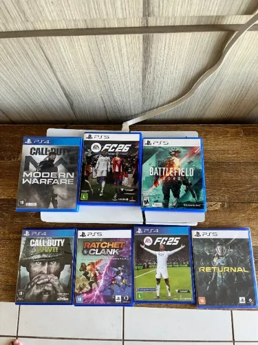 Ps5, 2 controles e 7 jogos