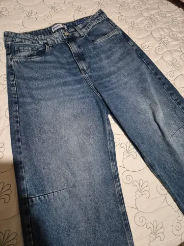 Calca baggy c&a azul escura